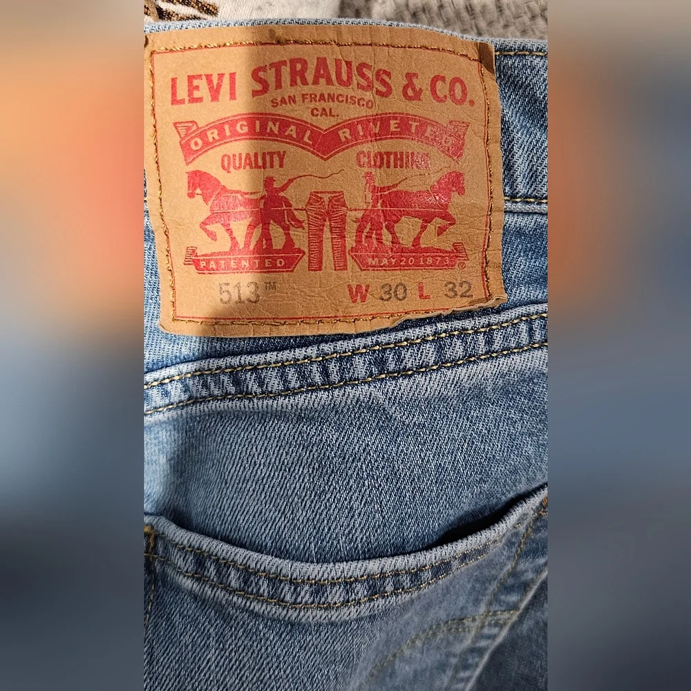 Mens Levi Strauss 513 Slim Straight 30x32 Pant Jean Lot (3) - Picture 9 of 13